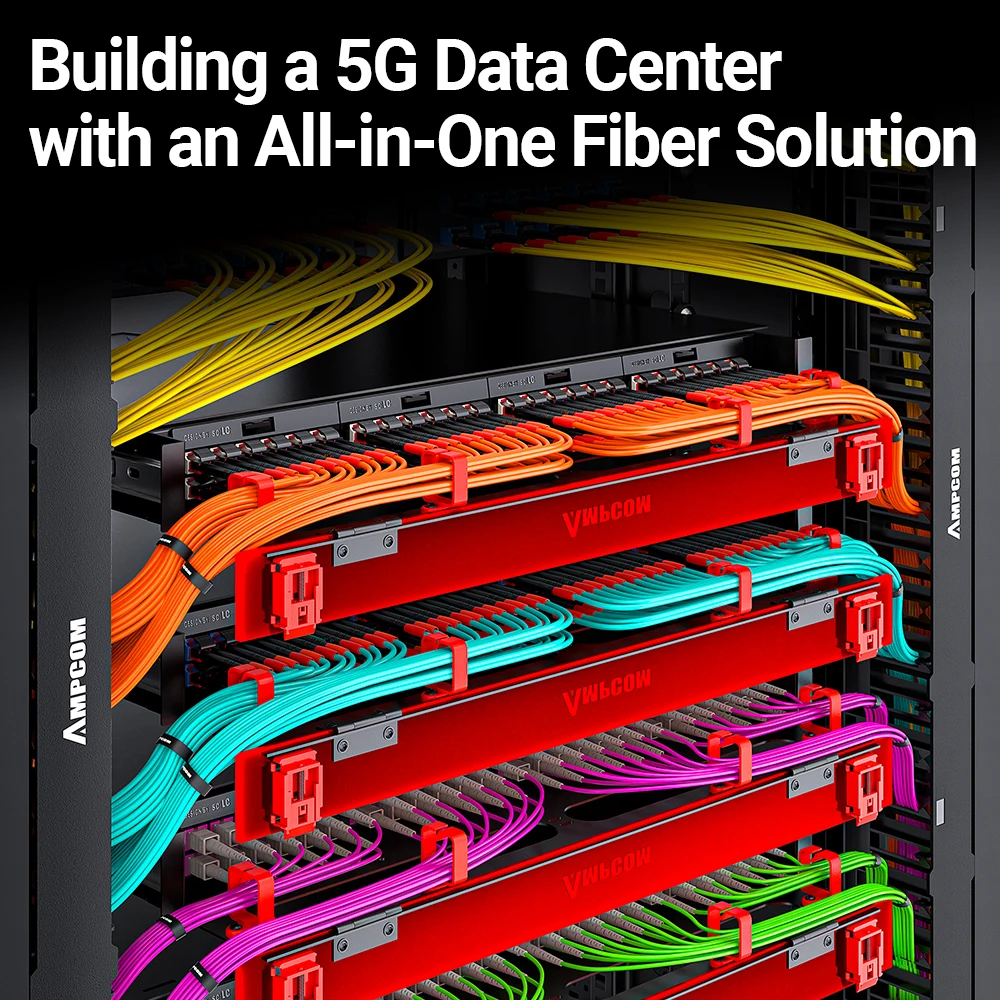 AMPCOM LC إلى FC UPC OM3 كابل تصحيح الألياف الضوئية متعدد الأوضاع دوبلكس، 50/125μm، OD 2.0 مم، LSZH OFNR، 1-100 متر
