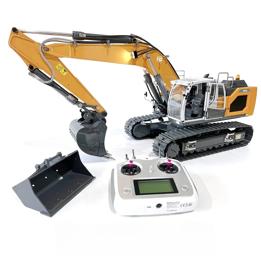 

945 RC Excavator 1/14 Hydraulic RC Excavator Metal Model Engineering Machinery with Lighting System Adult Remote Control Car Toy