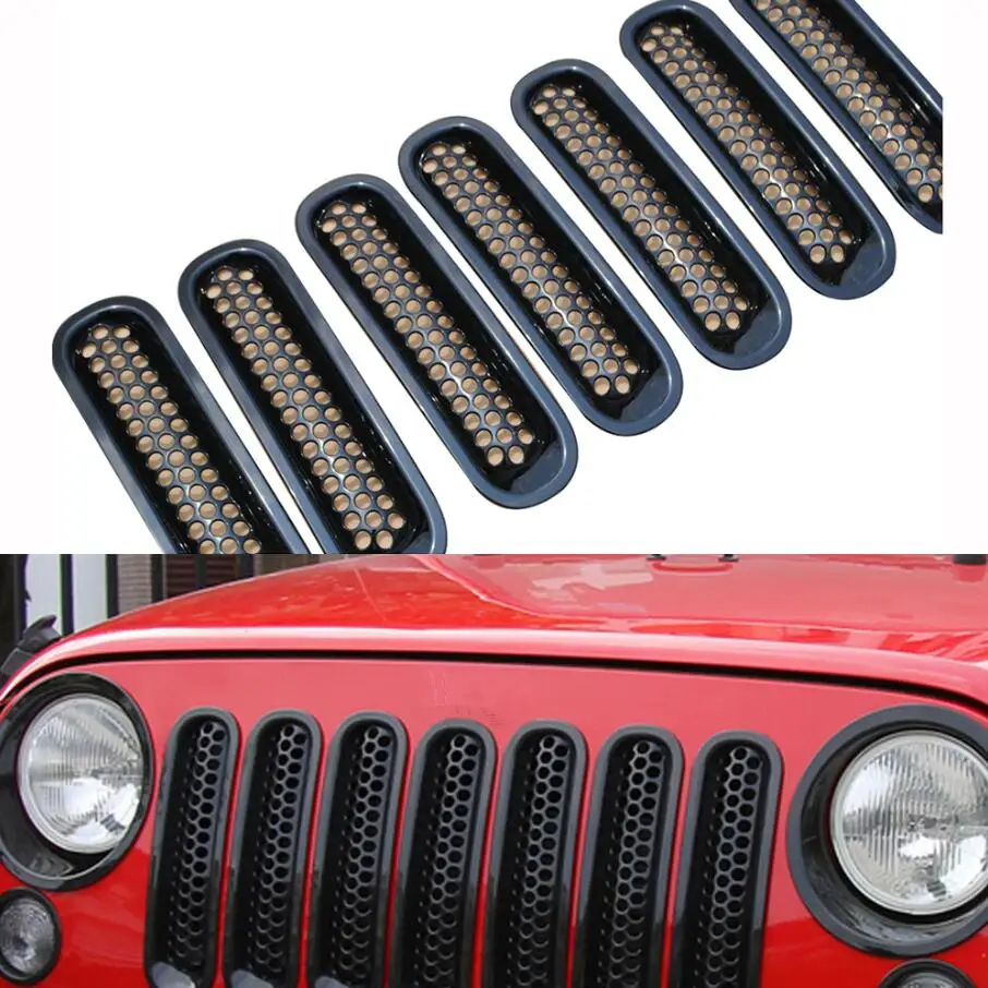 

Car Grills Inserts Clip-in Grille Guard for Jeep Wrangler JK 07-17 LANTSUN J019-2