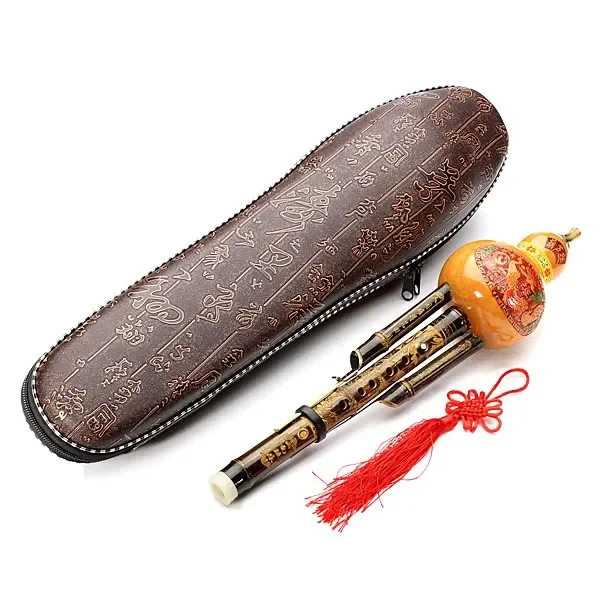 

Handmade Natural Bamboo Gourd Cucurbit Flute C Tone Chinese Minority Instrument Flauta Hulusi Detachable Flute