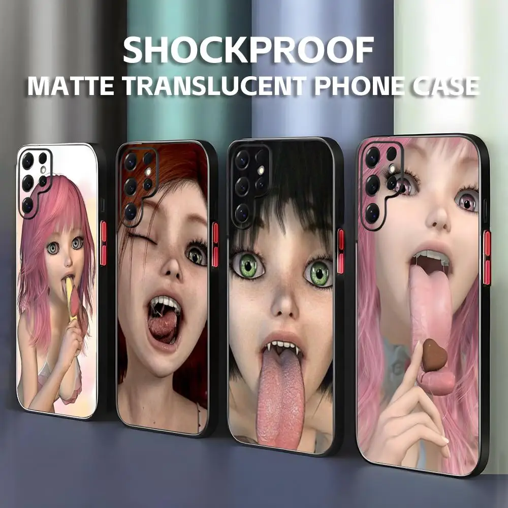 Clmj Cool Girl Punk Y2K чехол для телефона Samsung Galaxy S25 S24 S23 S22 S21 Plus Ultra FE матовый полупрозрачный