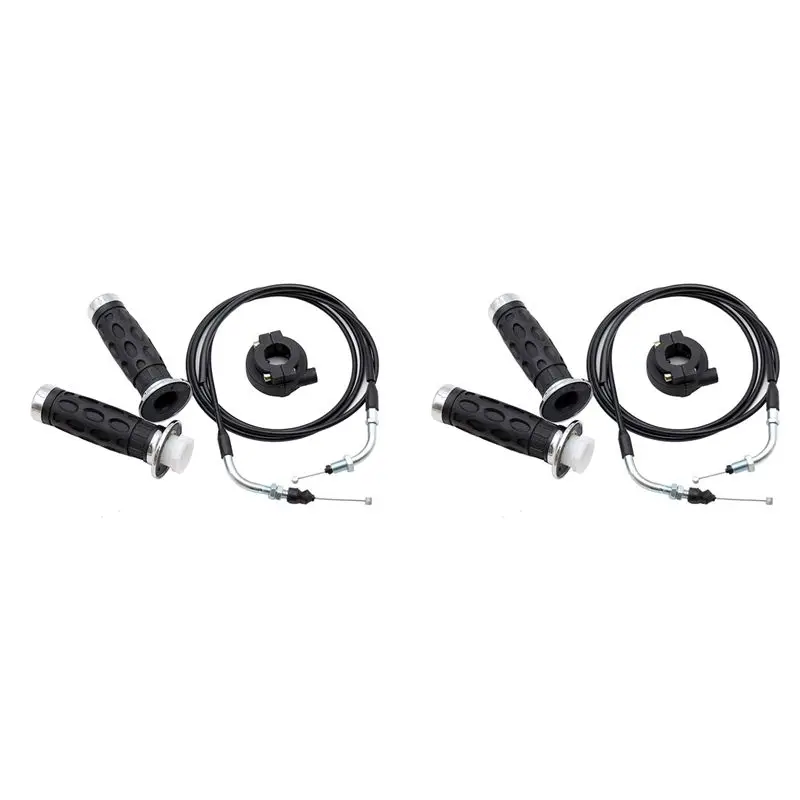 2Set Universal Throttle Twist Grip Set With 78 Inch Scooter Throttle Cable For 50Cc 80Cc 125Cc 150Cc GY6