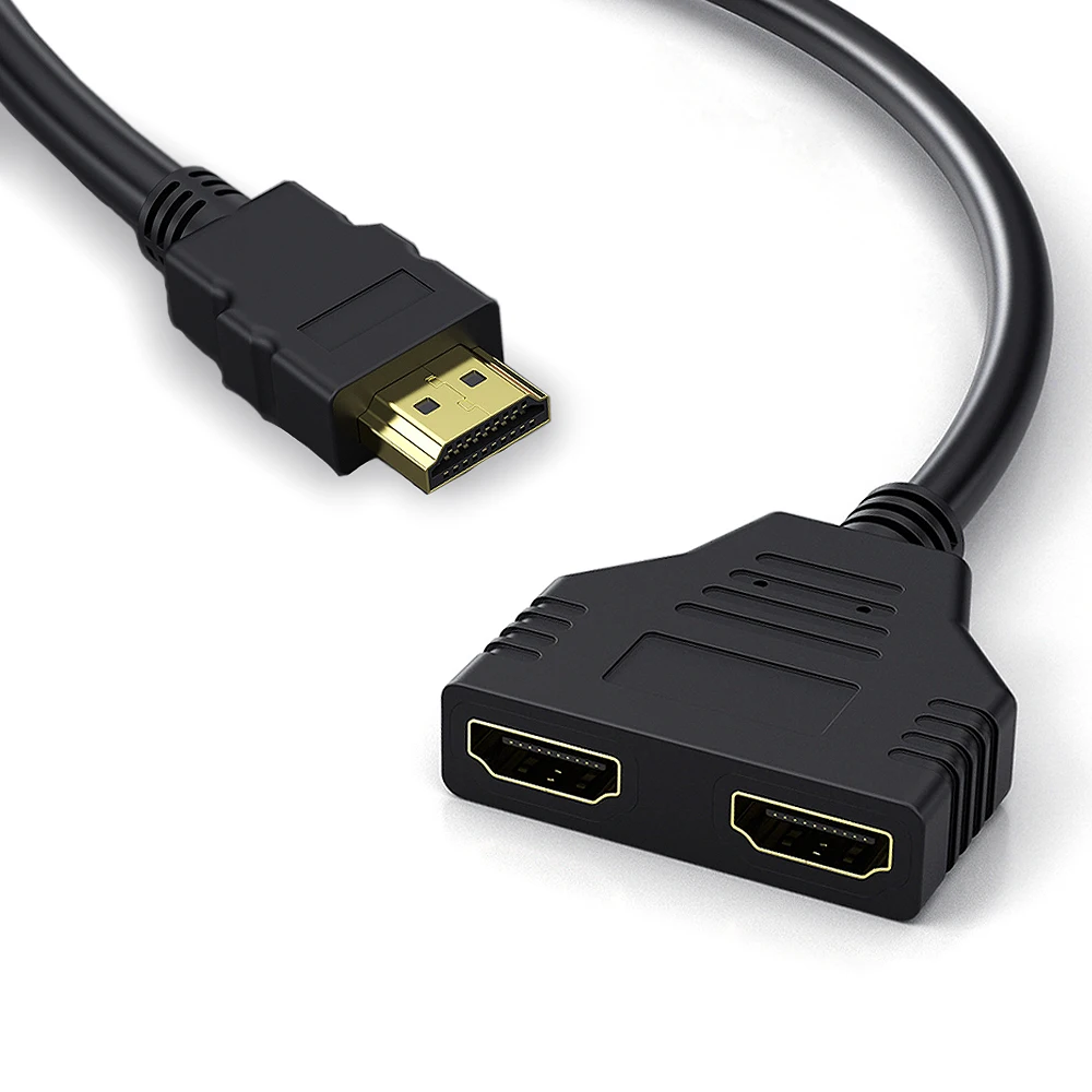 Kabel rozgałęźny HDMI męski 1080P na podwójny żeński HDMI 1 na 2-drożny adapter rozgałęźnika HDMI do laptopa Monitor TV 1080P 1 na 2 wyjścia