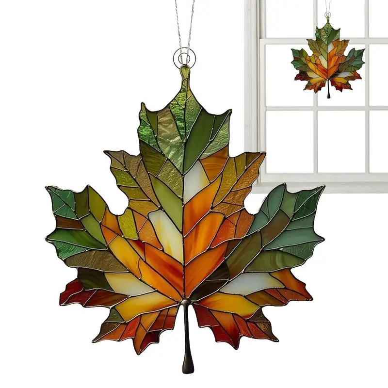 Acrylic Maple Leaves Ornament Fall Leaves Autumn Decor Leaves Holiday Ornaments For Home Stained  Fall Decorations