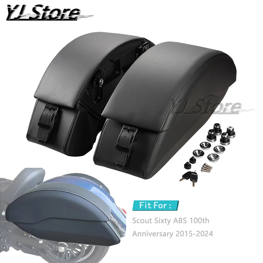 

Motorcycel Semi Rigid Saddlebags Side Box And Mounting Spools Kit Fit For Indian Scout Sixty ABS 100th Anniversary 2015-2024 23