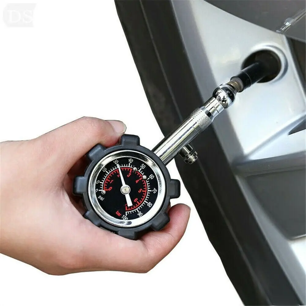 High Accuracy Tire Pressure Gauge 100 PSI Tire Pressure Monitoring With Reset Function Heavy Duty Car Air Pressure Tyre Gauge