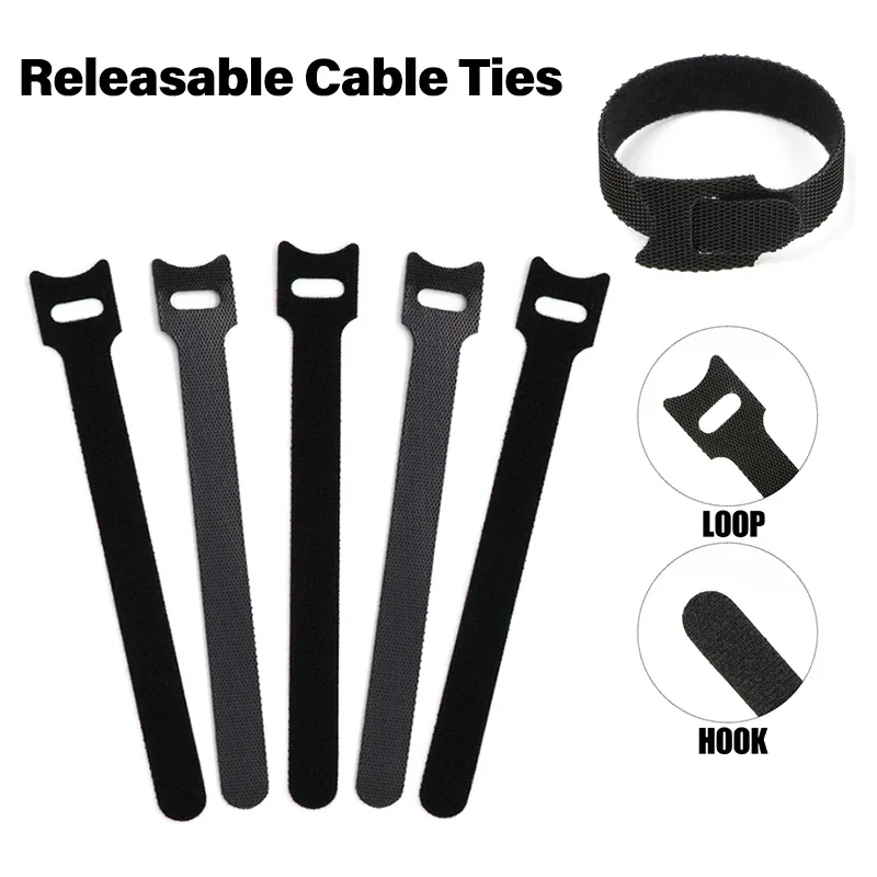 10-100PCS Nylon Cable Ties 150MM Organizer Wire Winder Hook Loop Strap on Charging Cable Earphone Mouse Cord Office Management