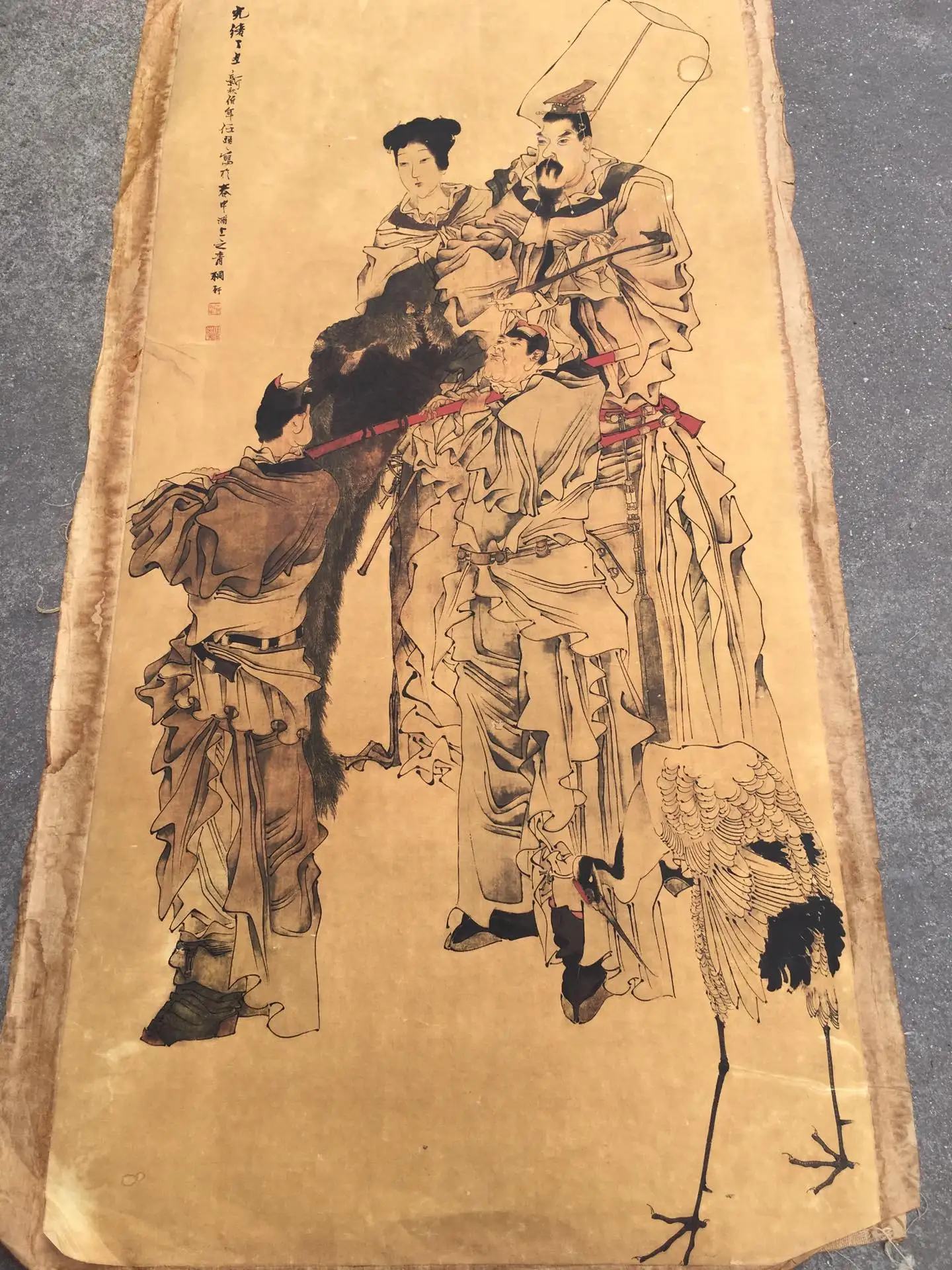 Old Chinese calligraphy Scroll painting Hand Painted 