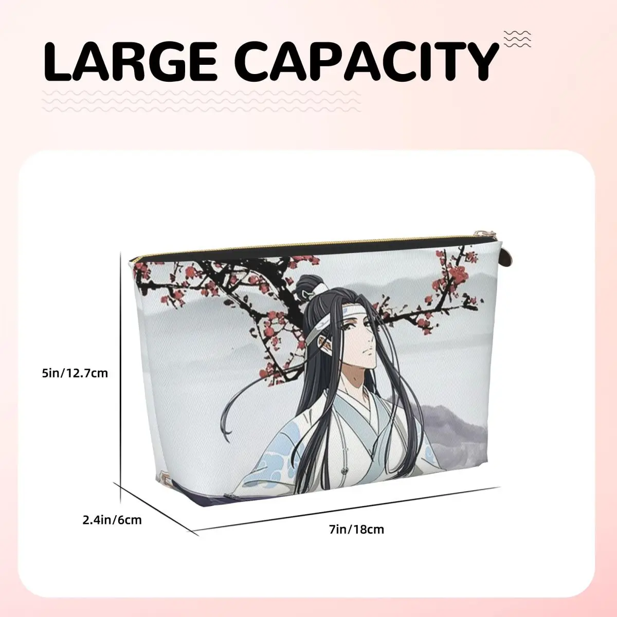 لان وانغجي الأزرق ساكورا الفن الجامح مو داو زو شي جوسو لان حقائب مستحضرات التجميل النسائية السفر ماكياج المنظم الحقيبة تخزين أدوات الزينة #2