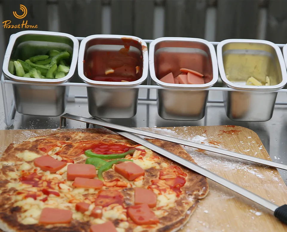 Pizzathome Stainless Steel Pizza Condiment Container Pizza Topping