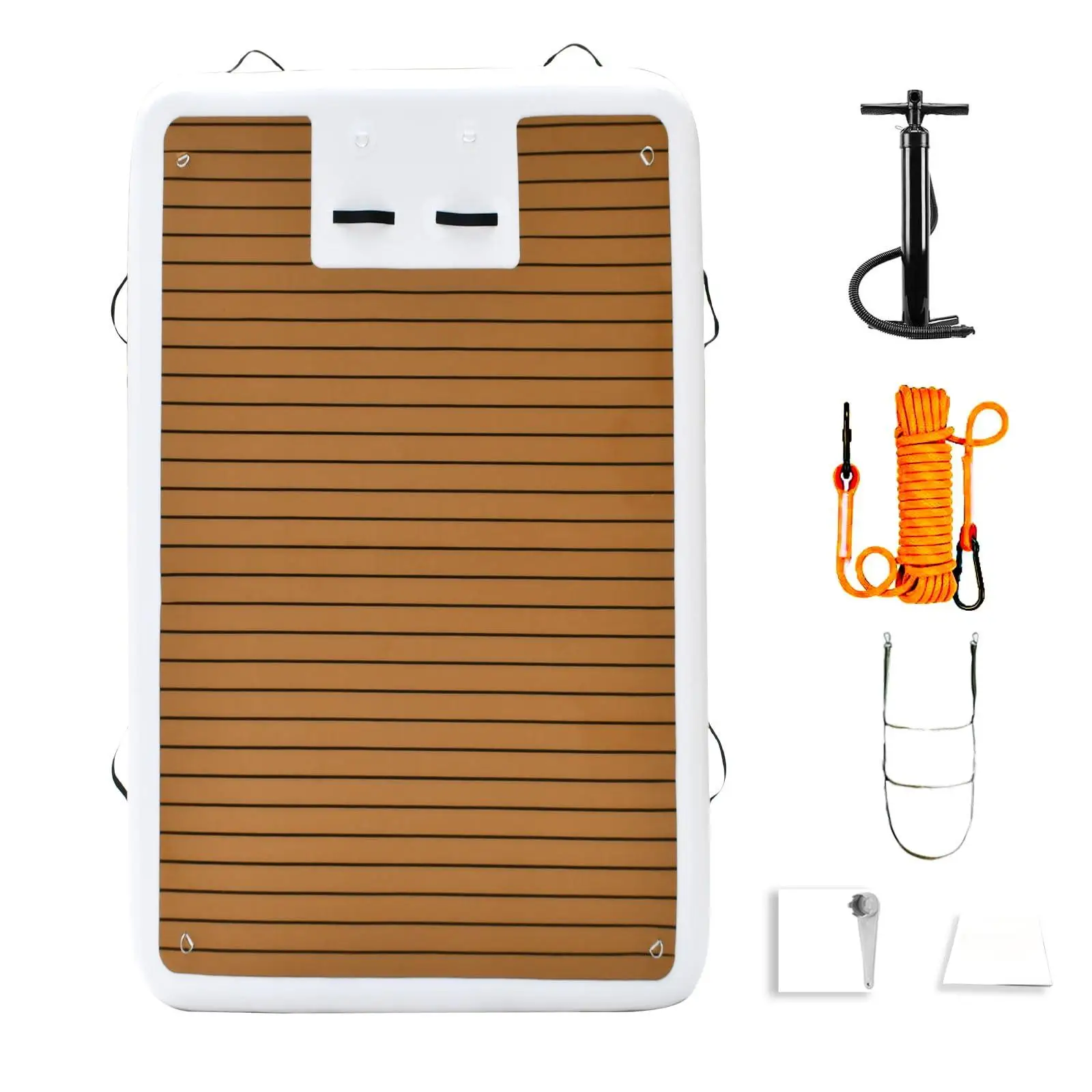 الخشب الحبوب سميكة عدم الانزلاق السلامة نفخ العائمة حوض العائمة حوض السباحة منصة طوف لحمام السباحة بحيرة الشاطئ #1