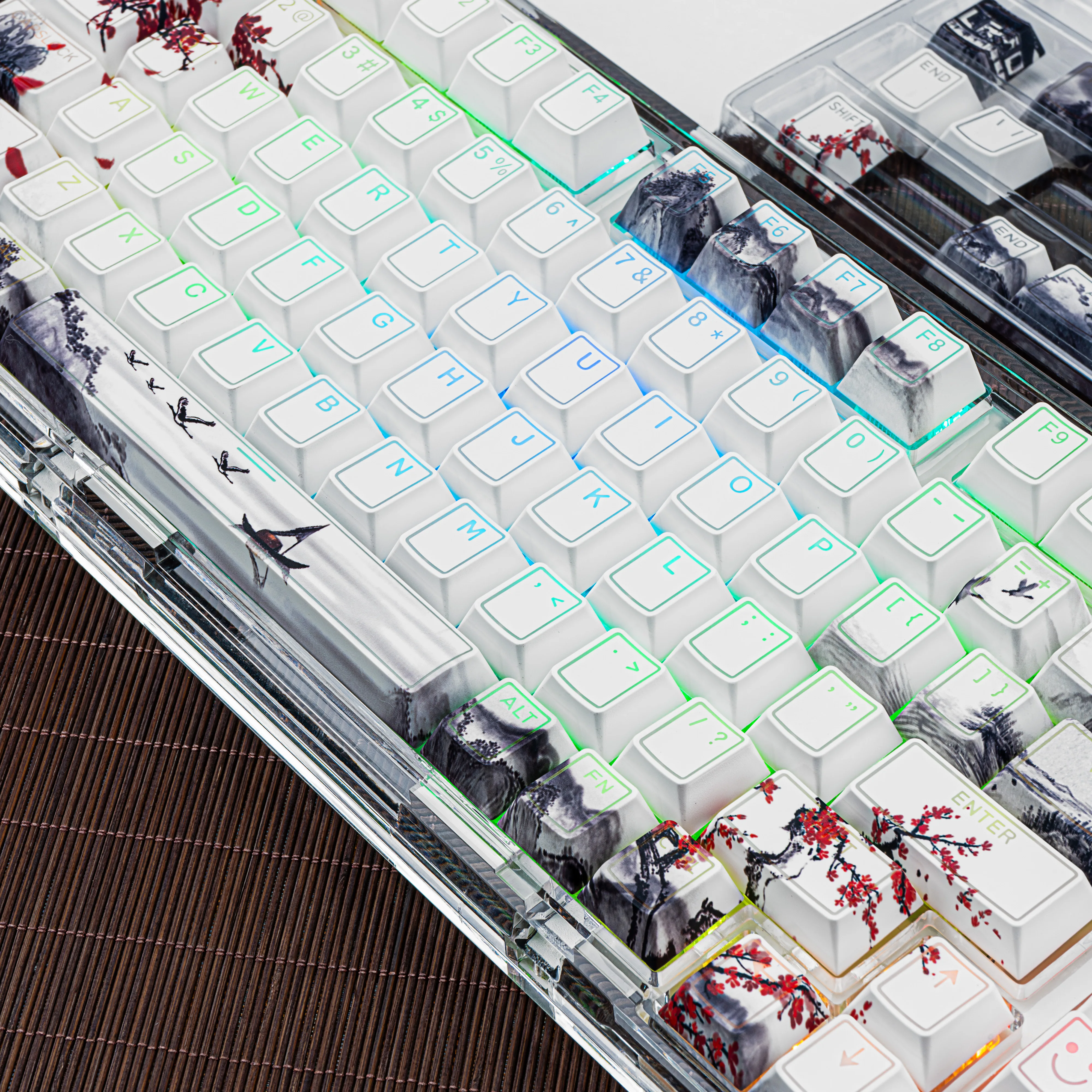 142 مفتاح حبر زهر البرقوق خمسة جوانب صبغ التسامي PBT أغطية المفاتيح تألق مخصص من خلال أغطية المفاتيح لمفاتيح MX لوحة المفاتيح الميكانيكية #6