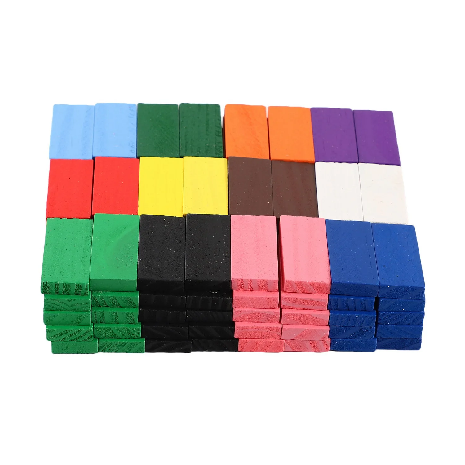 BAAA-Domino Blocks Set Colored Dominoes Kids Toys Educational Toys Wooden Domino Set for Children Gift