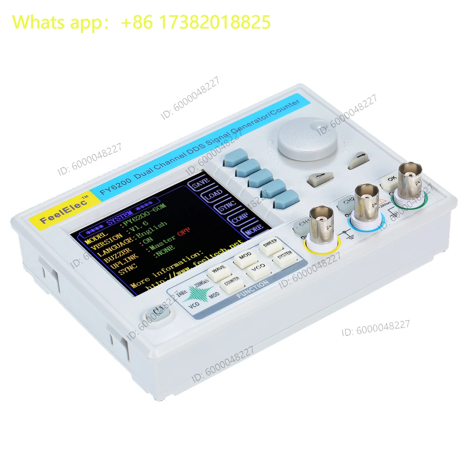 FY6200-20M/30M/60M Function Signal Generator DDS Direct Digital Synthesis Technology 20MHz-60MHz Sine Wave 250msa/s