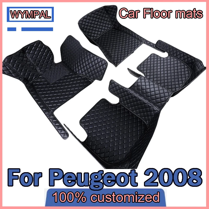 

Автомобильные коврики для Peugeot 2008 2014 2015 2016 2017 2018 2019, пользовательские автомобильные подушечки для ног, автомобильный ковер, чехол для интерьера