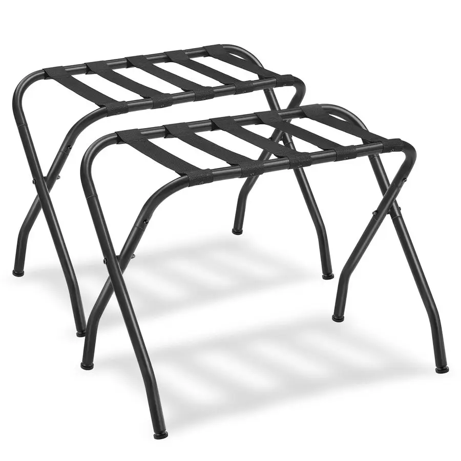 

Luggage Rack, Pack of 2, Luggage Racks for Guest Room, Suitcase Stand, Steel Frame, Foldable, for Bedroom, Black URLR64B2