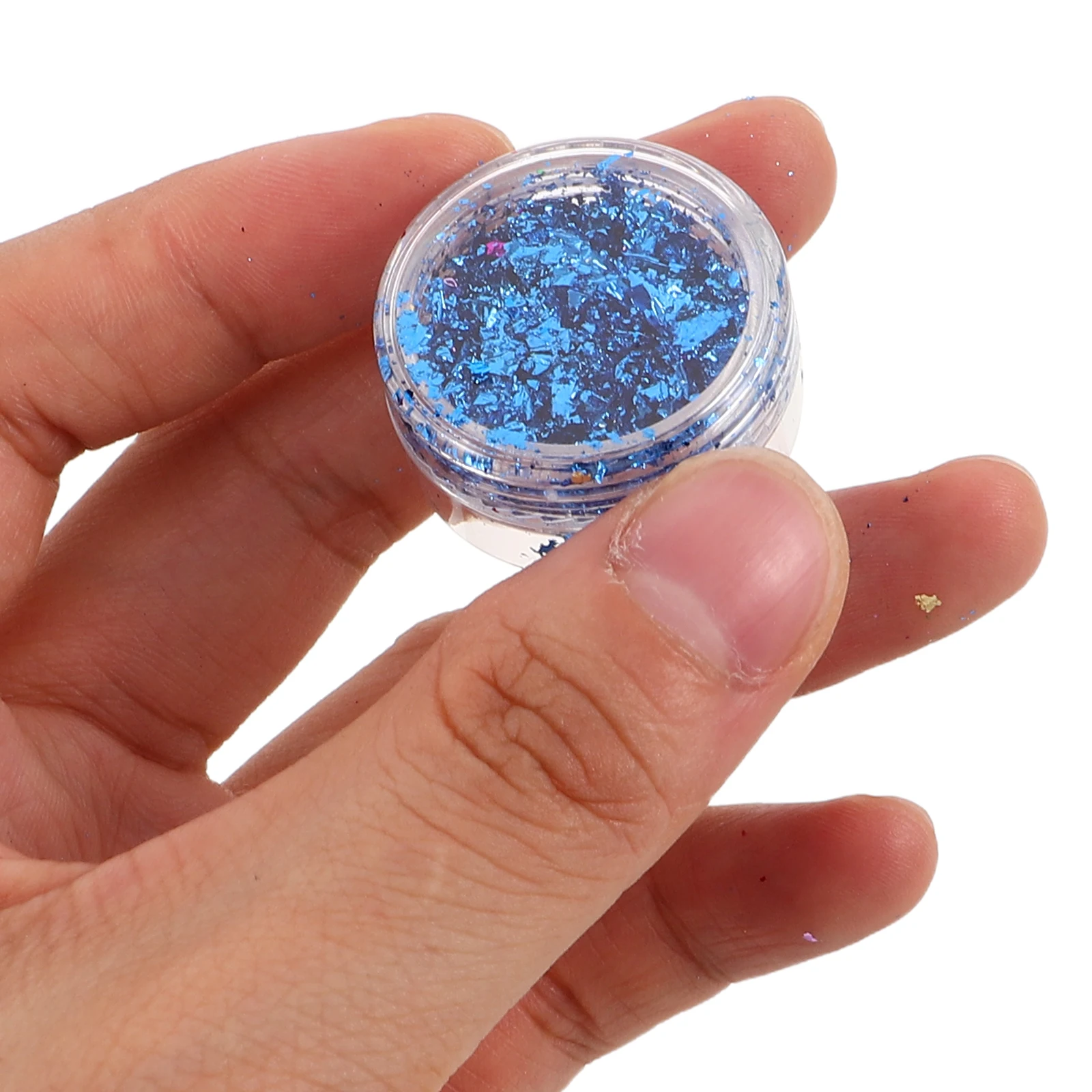 

48Pcs Irregular Metallic Nail Foil Flakes Gold Silver Shiny Ultra DIY Nail Art Decoration Supplies Holographic