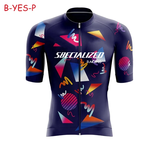 Camiseta de manga corta de ciclismo para hombre, ropa deportiva de secado rápido, equipo de carreras, verano, novedad