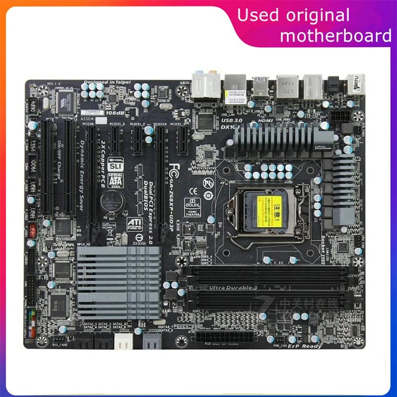 

Used LGA 1155 For Intel Z68 GA-Z68XP-UD3P Z68XP-UD3P Computer USB3.0 SATA3 Motherboard DDR3 32G Desktop Mainboard