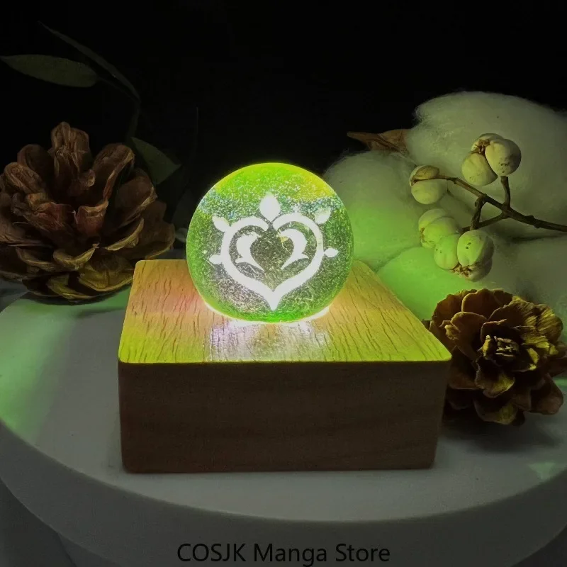 Game Genshin Impact Elements Glass Ball Night Light Bedroom Ornament Desktop Headboard Decoration Animation Atmosphere Room Lamp view 4