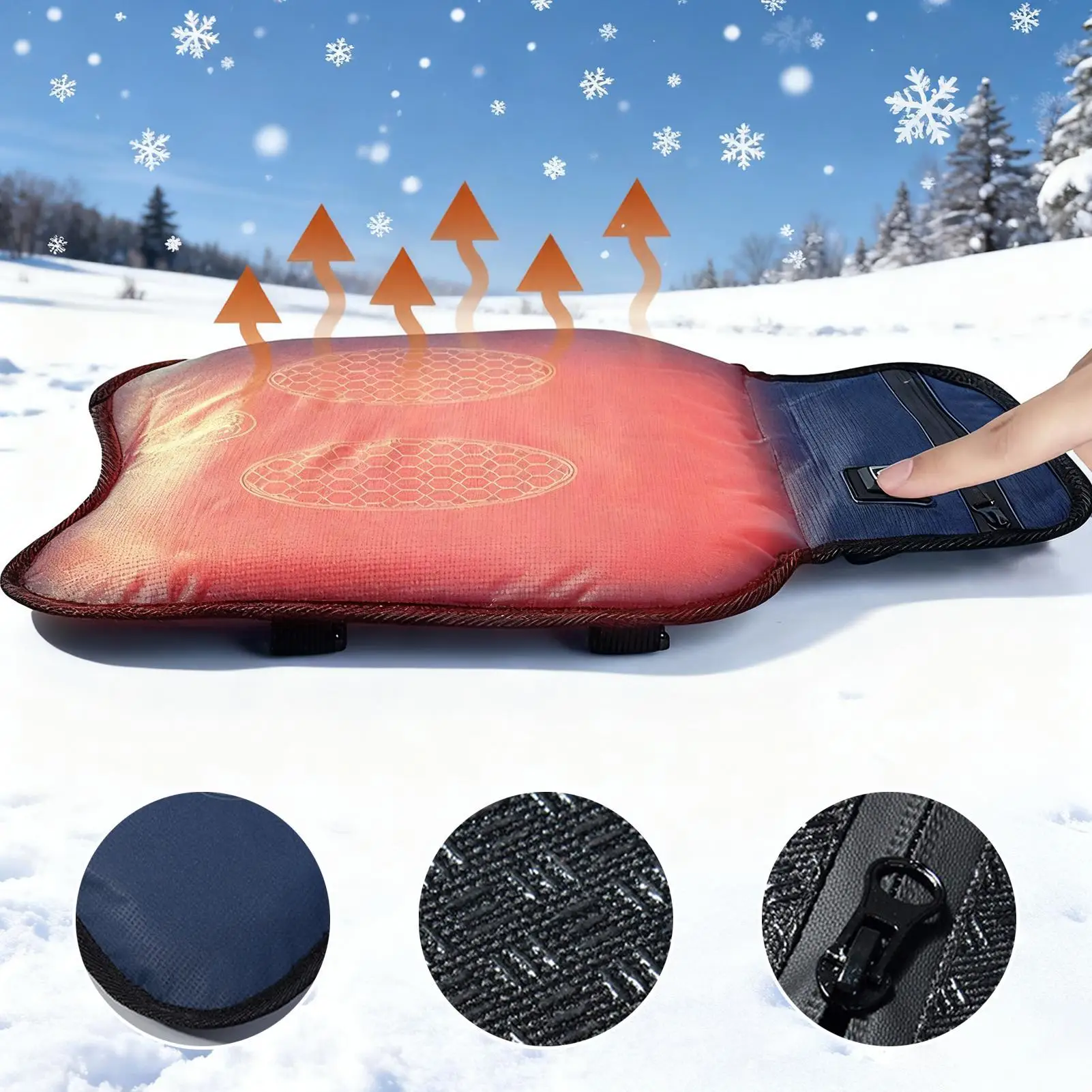 Heated Motorcycle Seat Cushion, Electric Warming Pad for Motorbike Bike, Comfort for Touring Adventure & Winter Commuting