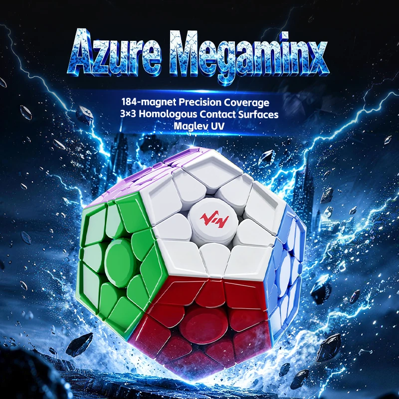 [JudyCube] VIN Azure Megaminx Magnetic Magic Speed Cube Stickerless Professional Fidget Toys VIN Megaminx Cubo Magico Puzzle