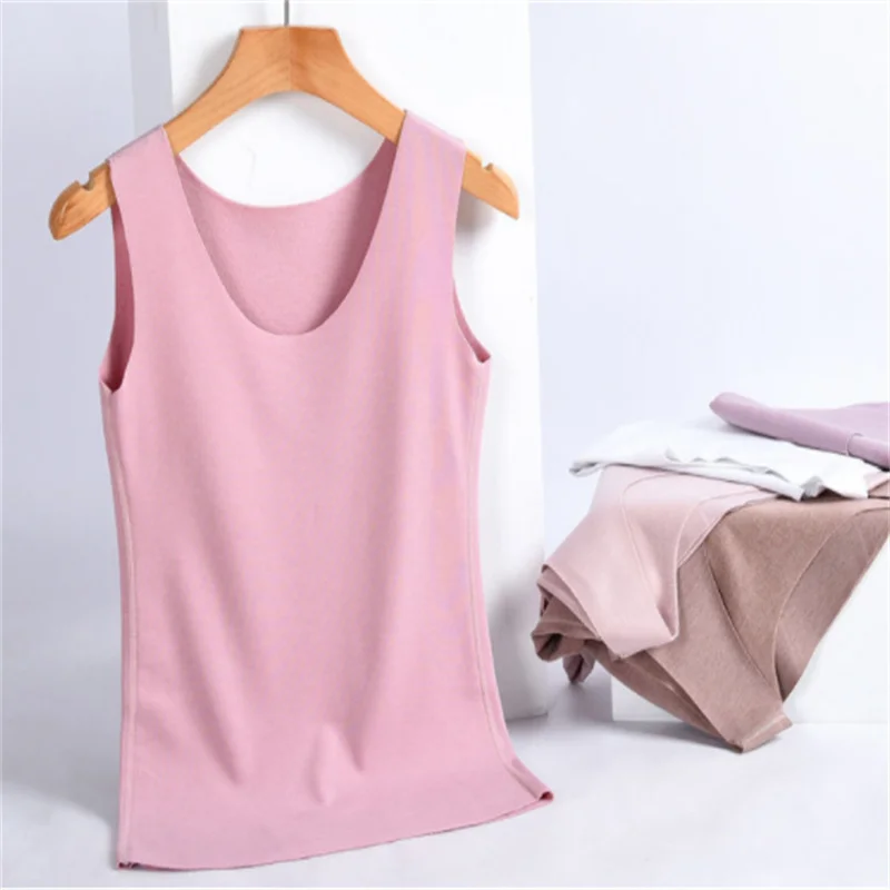 Thermal Underwear Women Inner Wear Crew Neck Tank Tops Winter Warm Thermo Tops Xxxl Sleeveless Body Vest Slim Undershirt