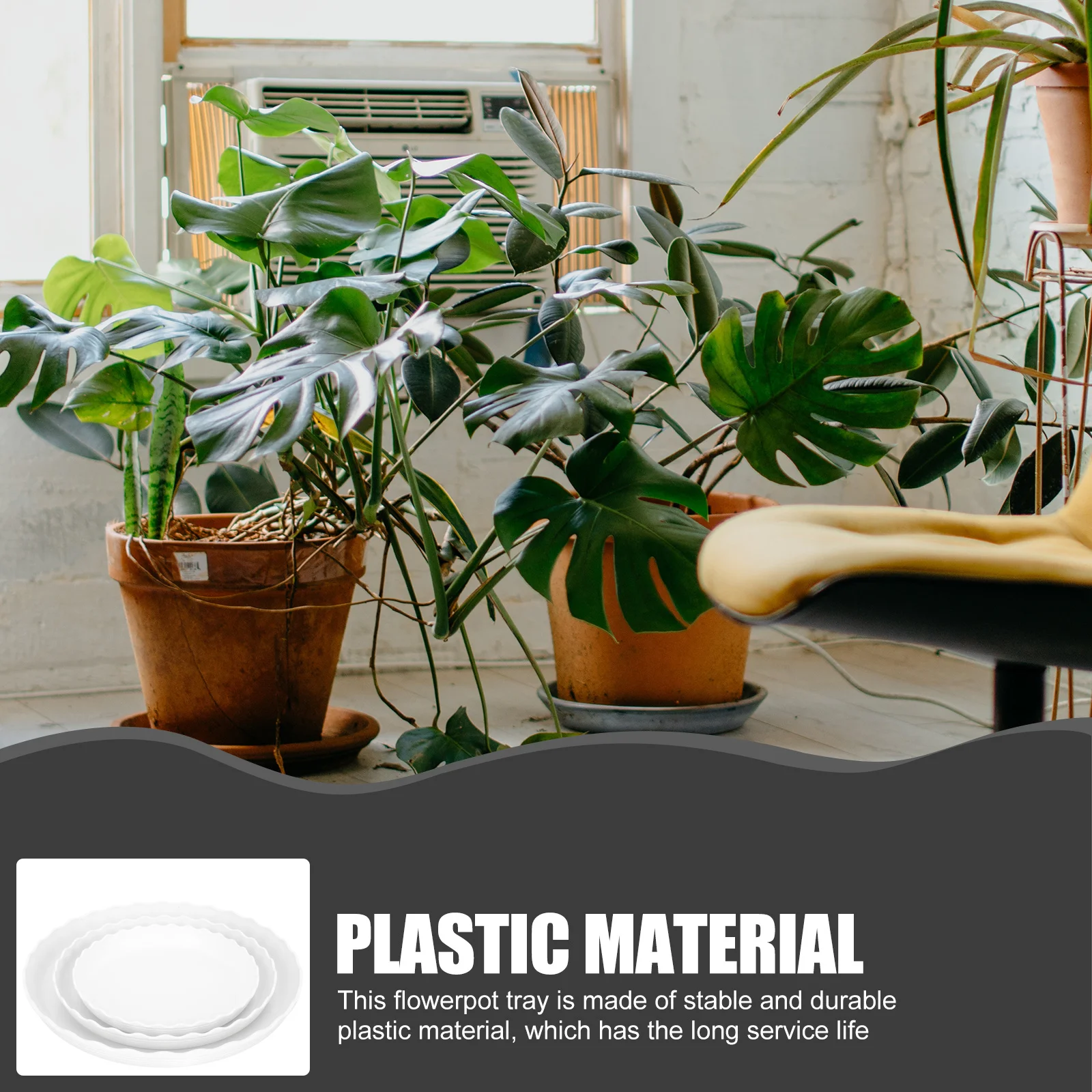 

12Pcs Plastic Round Flowerpot Tray Plant Saucer Indoor Outdoor Water Holding Tray for Pots Plastic Plant Saucer