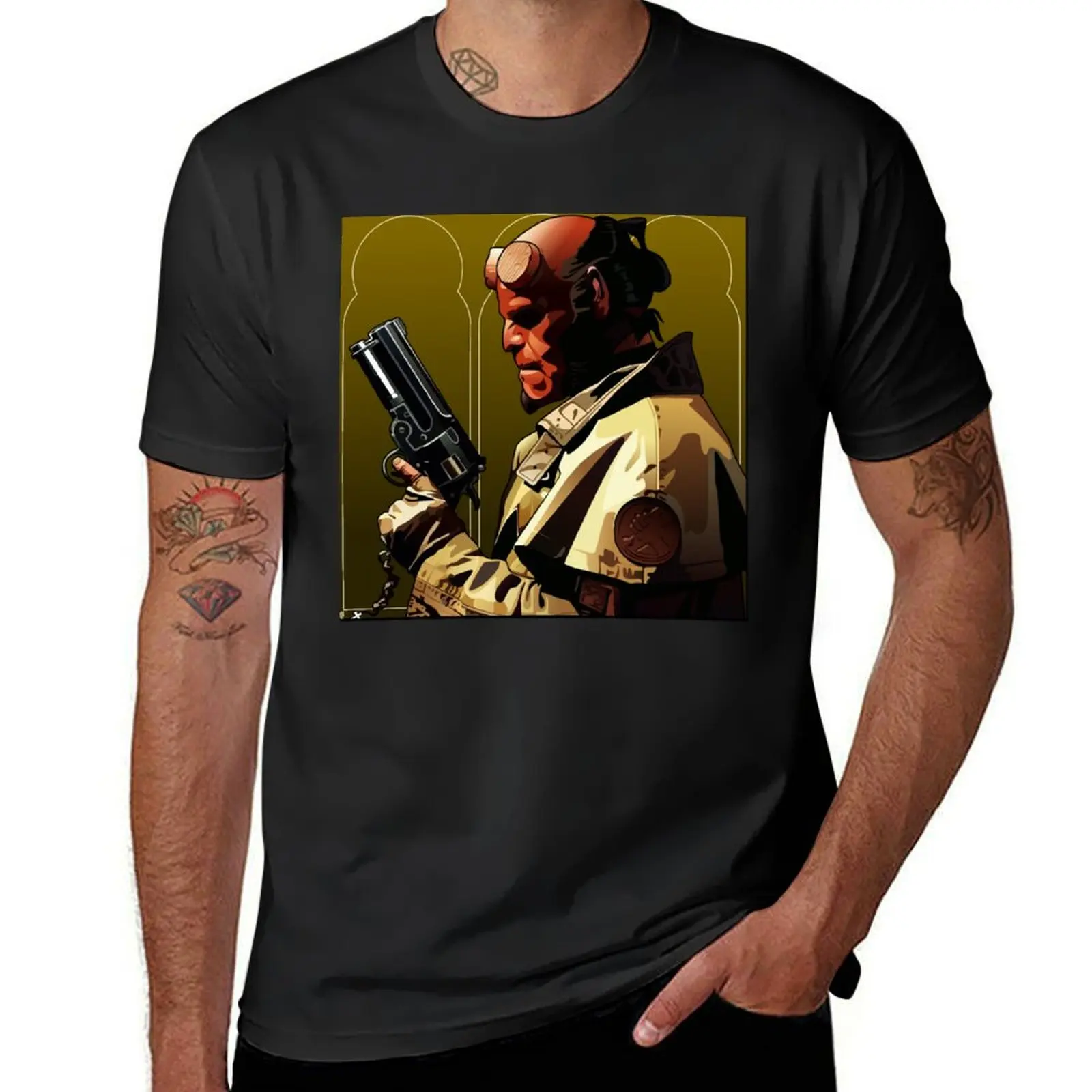 Hellboy T-Shirt anime Aesthetic clothing mens graphic t-shirts