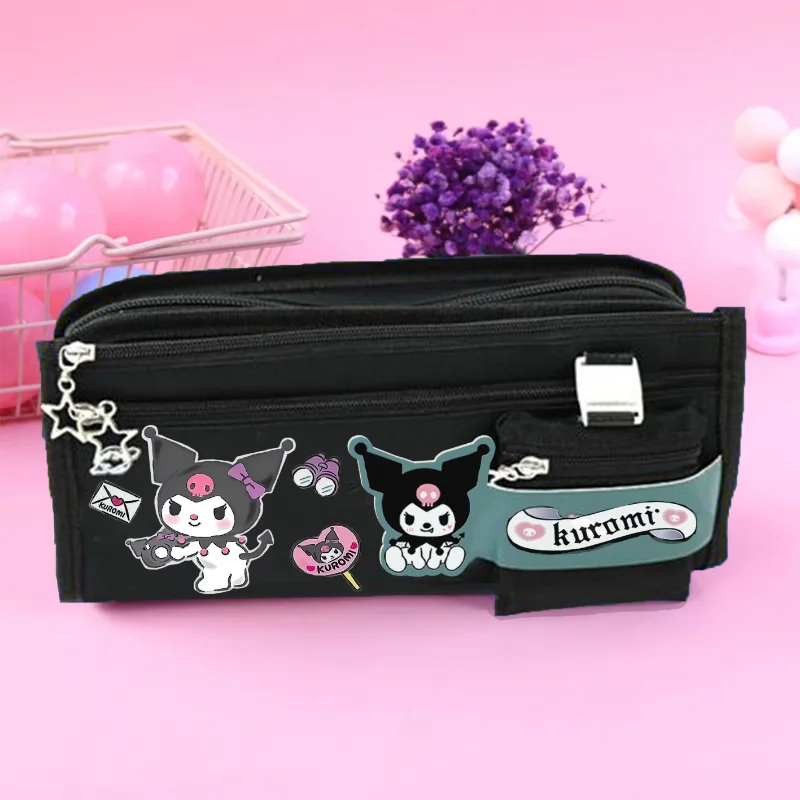 Sanrio Hello Kitty Kuromi My Melody Cinnamoroll Cute Pencil Bag Capacity Girls School Supplies Student Stationery Pencil Case