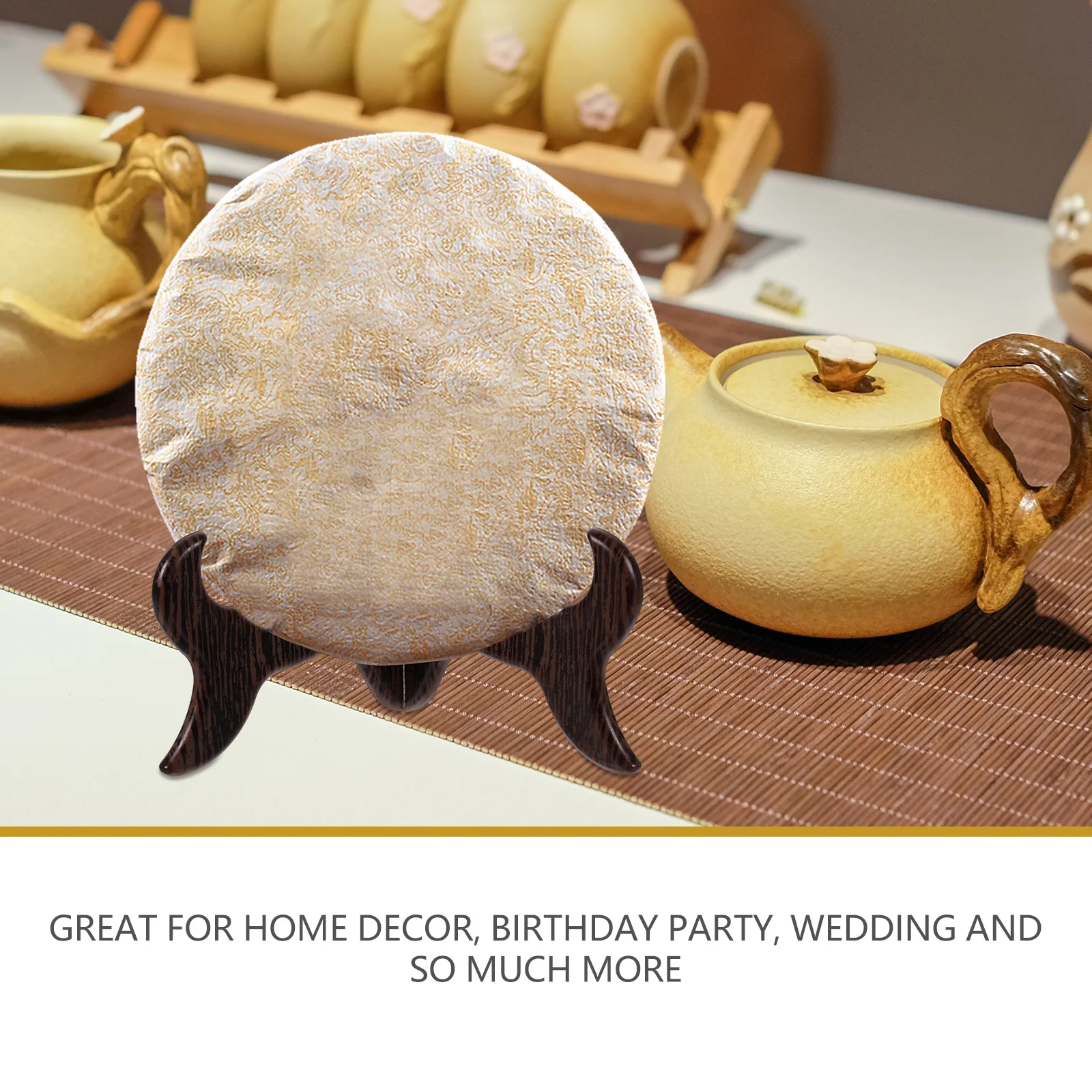 

Pu'er Tea Cake Holder Resin Display Stand Household Plate Display Bracket Desktop Dish Holder Multi Functional Decorative Tea