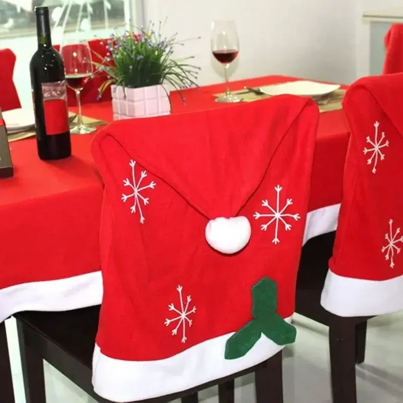 2 Stück rote Santa Stuhl Hut Abdeckung Tischdecke Weihnachten Weihnachts feier Abendessen Dekor