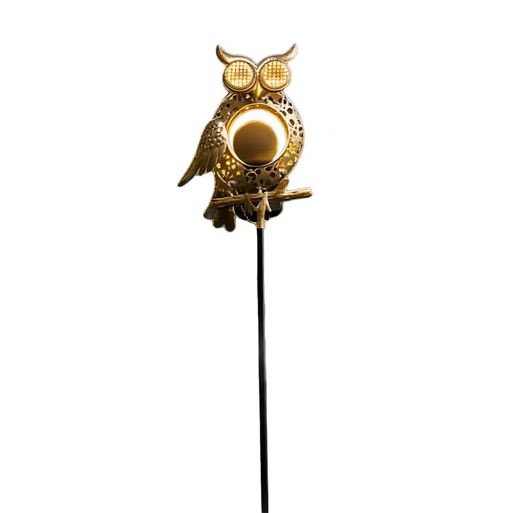 

Warm Glow Solar Light Metal Owl Solar Light with Stake, Artistic LED Warm Glow Pathway Light for Backyard Patio Lawn Flower Bed