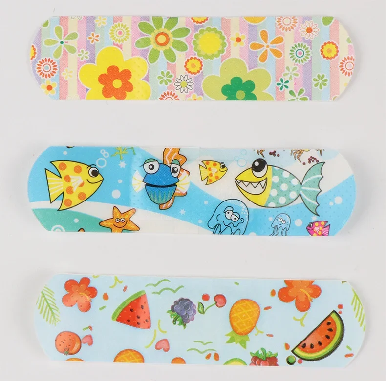 100 Stück Kinderbandagen, große Kinder, niedliche Cartoon-Bandagen, flexible Klebestreifen, medizinisch, wasserdicht, atmungsaktiv, für Kinder – Detail 6