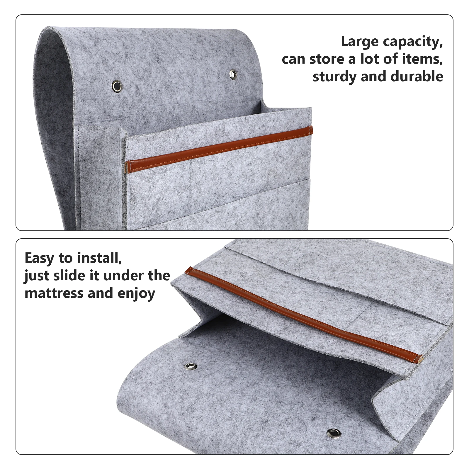 

Felt Bedside ganizer Large Capacity Storage Bag Slim Design Holds Phone Modern Space Saving Solution Polyester