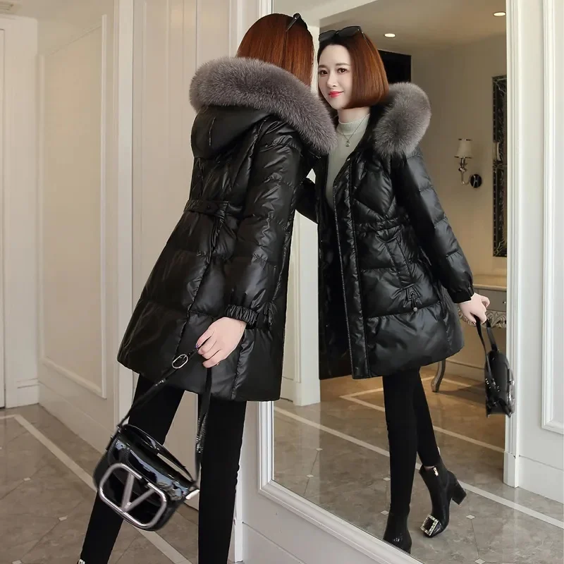 

Bright Wash-Free Down Cotton-Padded Jacket Female Parkas 2025 Winter New Warm Cotton Padded Coat Fashion Long Thick Outwear Wome