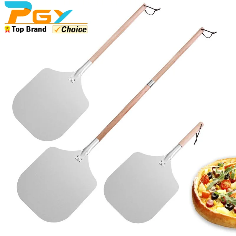 

Aluminum Long Pizza Peel Paddle With Detachable Wooden Handle Nonstick Pizza Shovel Baking Turner Homemade Bread Pizza Tools