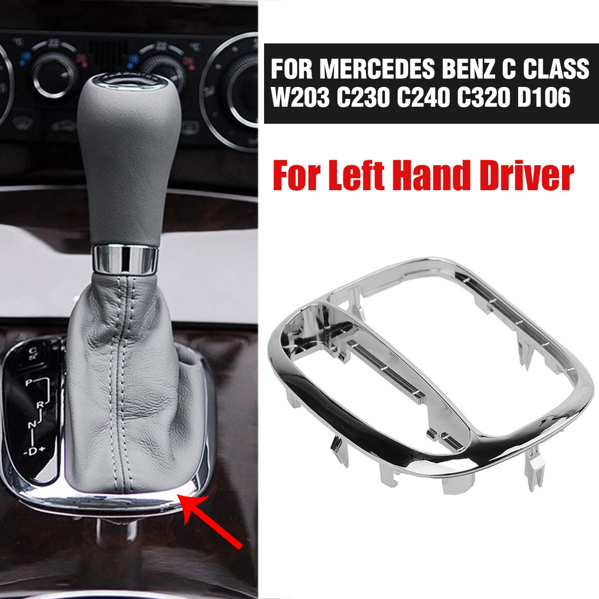 2032671988 Car Center Console Gear Shifter Panel Decorative Trim Cover for Mercedes-C-Class W203 C230 C240 C320 D106 4Dr / 2Dr