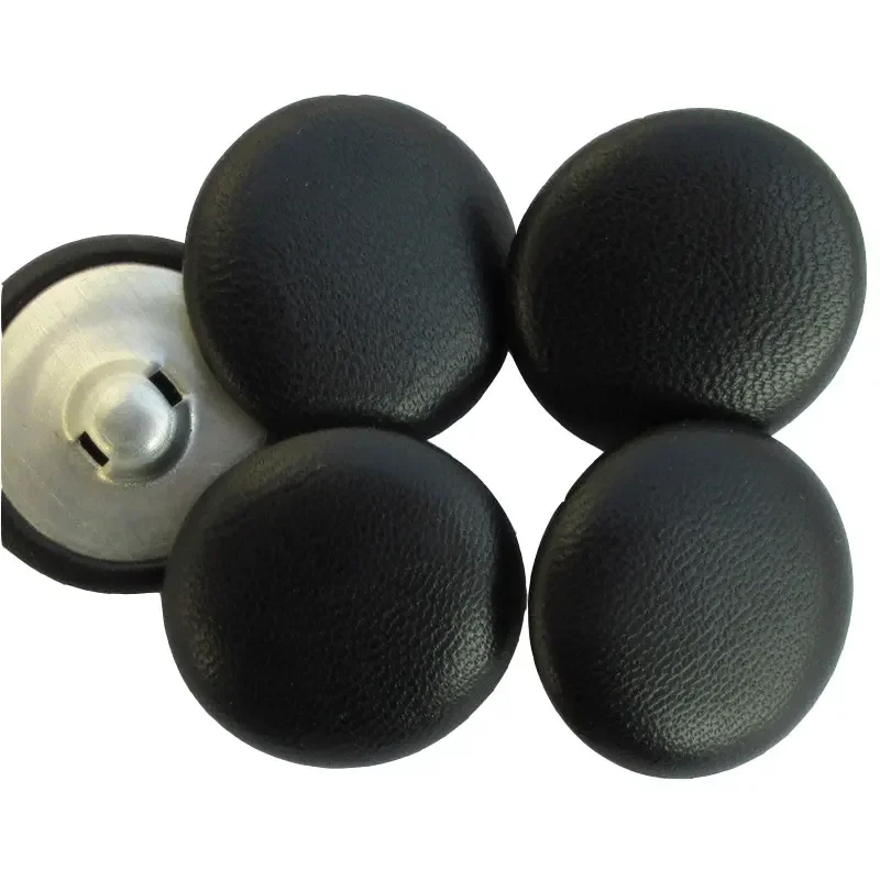 15/20/23mm Real Suede Leather Covered Button Metal Back  Real Leather Upholstery Button Sewing For Jacket ,Coat 10 pcs 75 color