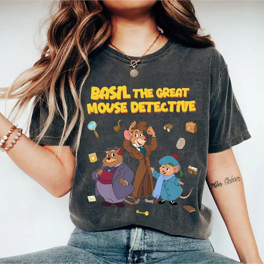 

The Great Mouse Detective Basil of Baker Street 1897 Detective Agency Shirt Disney Detective Mouse T-Shirt