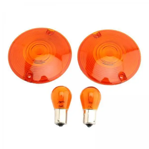 

Motorcycle Turn Signal Lens Covers Amber Lighting Smoked Flat Style for Flat Style 1986-2012 Headlight