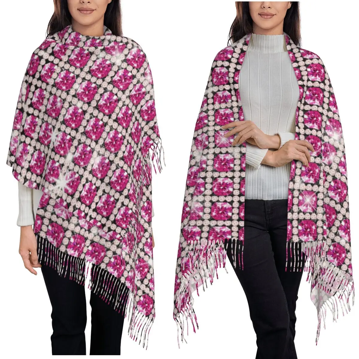 

Ювелирные изделия, драгоценный камень, серебряный кристалл, блестящие стразы, бриллианты, шарф, шарфы с кисточками, шали и накидки, большая осенне-зимняя шаль, накидка