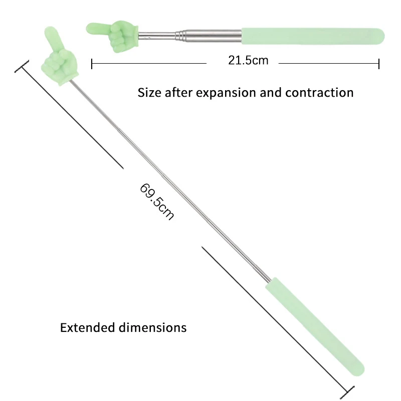 Steel Teaching Pointer Telescopic Rod Finger Design Teaching Stick Finger Reading Sticks Tools School Office Supplies