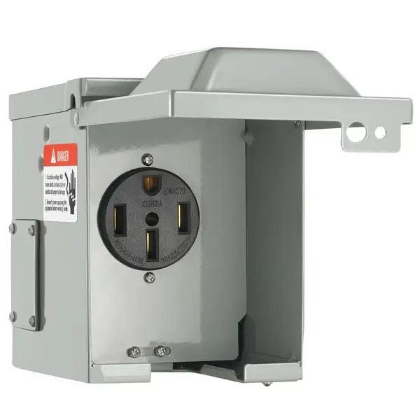 

VEVOR 50 Amp RV Power Outlet Box, 125/250 Volt, Enclosed Lockable Outdoor RV Receptacle Box, NEMA 14-50R Weatherproof Electrical