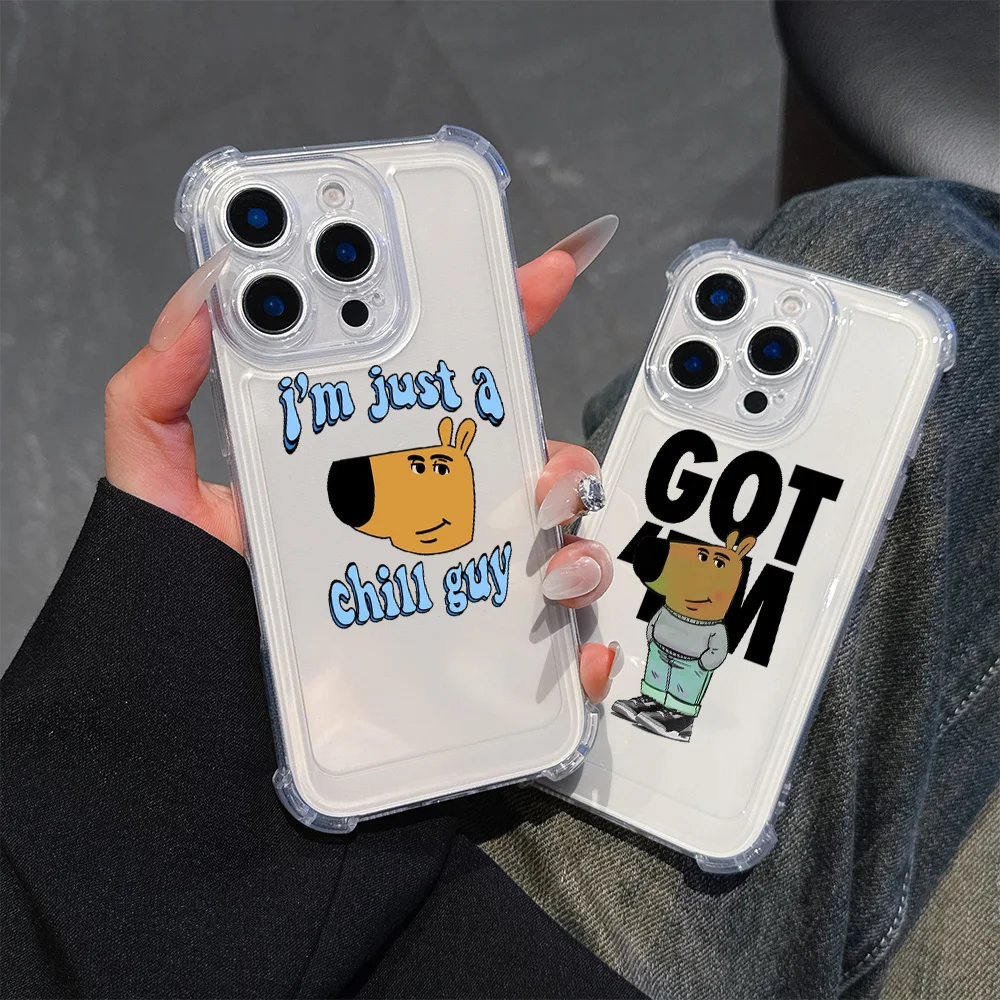 Divertido soy sólo un tipo frío funda de teléfono para iPhone 16 15 14 13 12 11 Mini Pro Max X XR XSMax 7 8 Plus SE2020 a prueba de golpes transparente