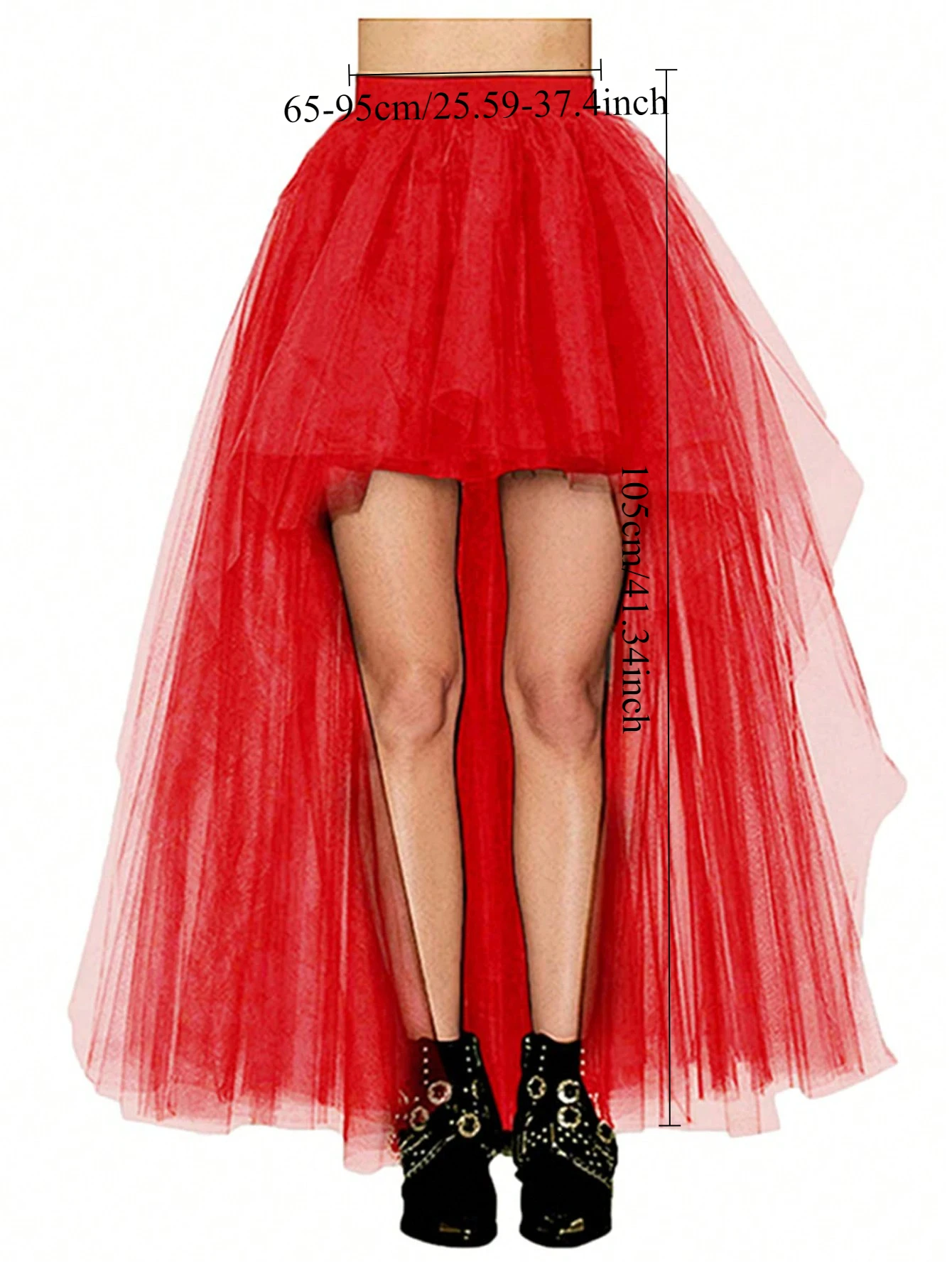 Women's Colorful Stylish Asymmetrical Tulle Skirt, Europe And America Design, Sexy Hem, Suitable For Daily Wear And Stage Perfo image 2