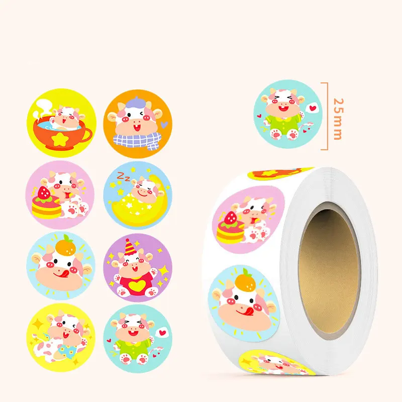 Wholesale Cartoon Cute Animal sIncentive stickers for primary school children Reward self-adhesive tape Stationery label stick