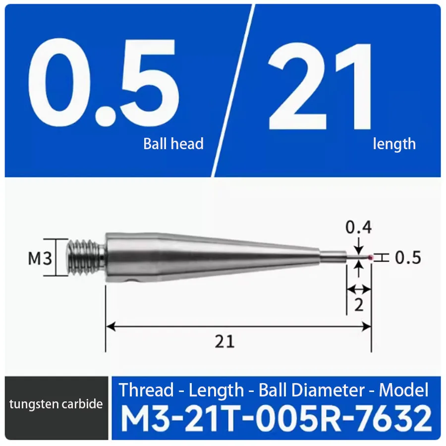 

M3 three coordinate measuring needle tungsten steel measuring needle CNC machine Renishaw probe three-dimensional contact needle