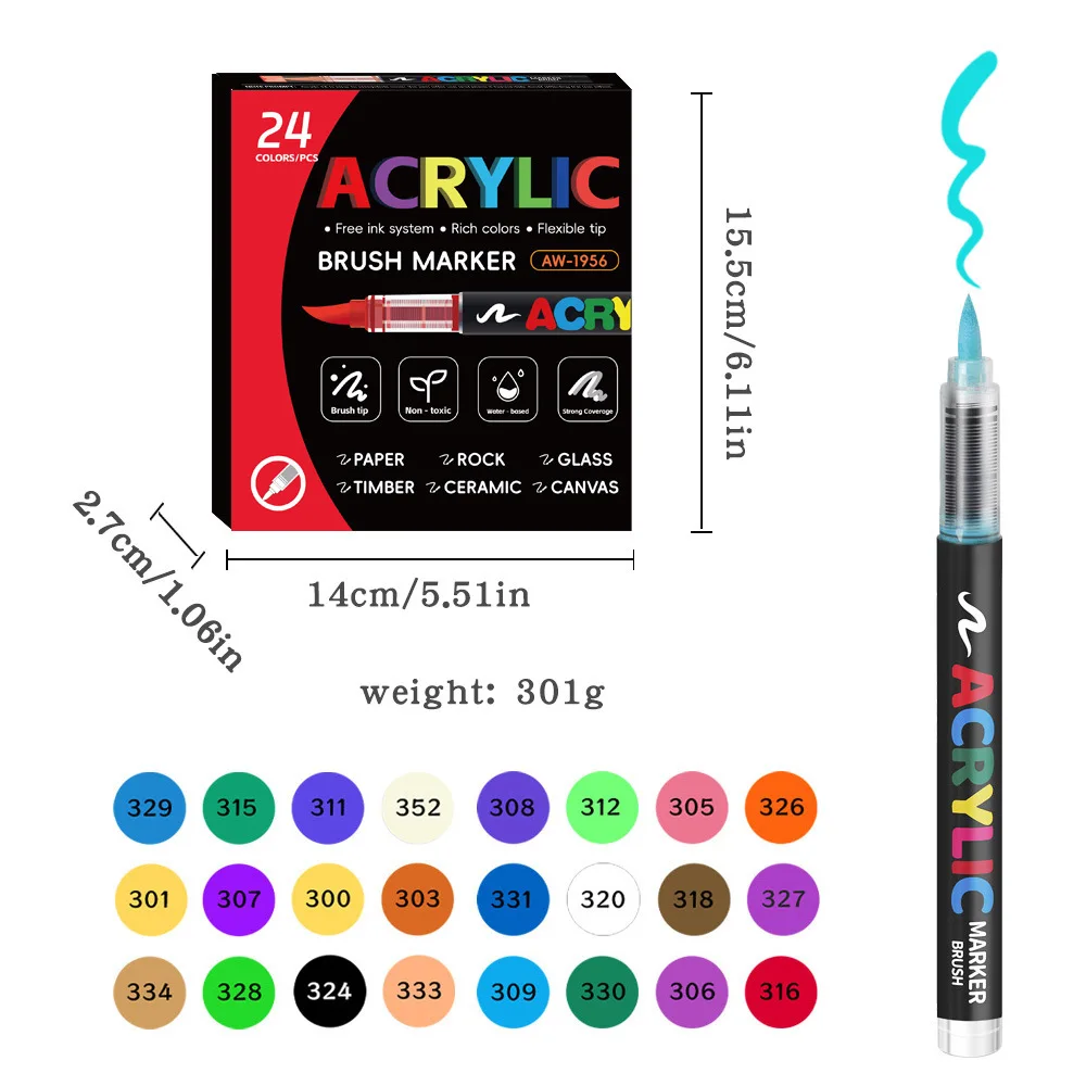 12-168 kleuren directe vloeibare markeerstift set, DIY hand getrokken, graffiti verf kunst acrylverf pennen, perfect voor kunstenaar/student