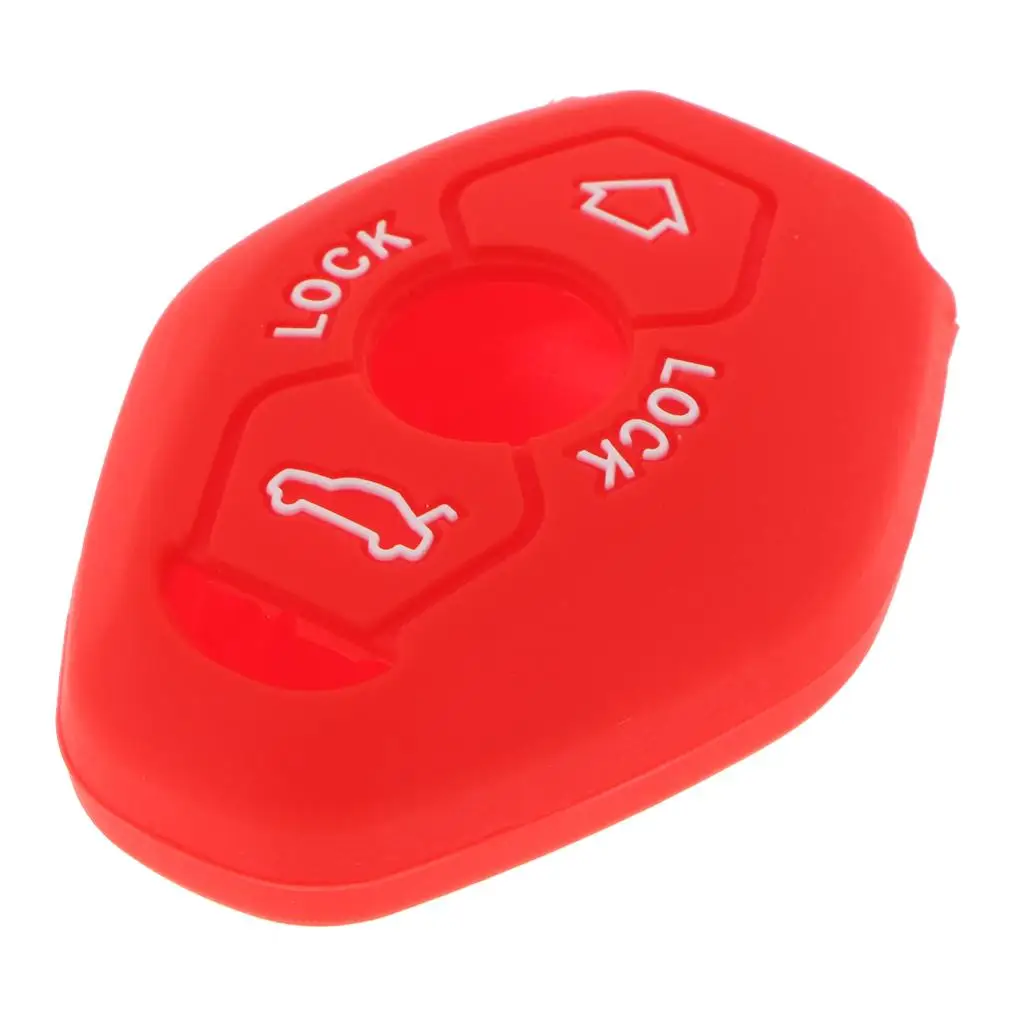 Silicone Car Key Cover Case for BMW Z3 Z4 X3 X5 3 Button Smart Key Fob Red